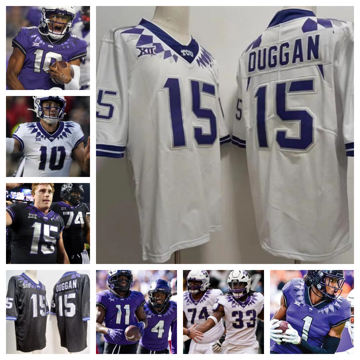 Customize TCU Horned Frogs football jerseys NCAA College 14 DJ Allen 27 Jordyn Bailey 11 JoJo Earle 22 Major Everhart Mens Women Youth all stitched