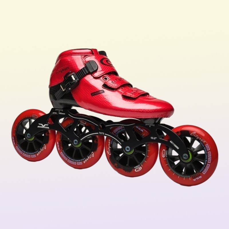 Ice Skates Professional CITYRUN Inline Speed Shoes for Indoor Track Race Speeding Competition 110mm 100mm 90mm Carbon Fiber Roller