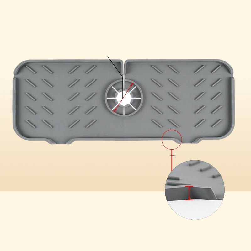 Mats Pads Kitchen Silicone Faucet Mat Sink Draining Splash Guard Drainage Drying Pad Bathroom Countertop Protection3081562