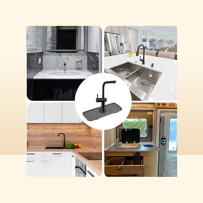 Mats Pads Kitchen Silicone Faucet Mat Sink Draining Splash Guard Drainage Drying Pad Bathroom Countertop Protection3081562