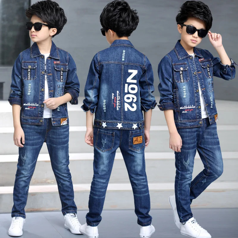 Children s Clothing Boy Spring Suit 2023 Korean Denim Two Sets Of Autumn Children Clothes 231228