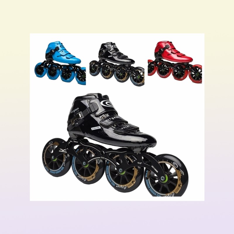 Ice Skates Professional CITYRUN Inline Speed Shoes for Indoor Track Race Speeding Competition 110mm 100mm 90mm Carbon Fiber Roller