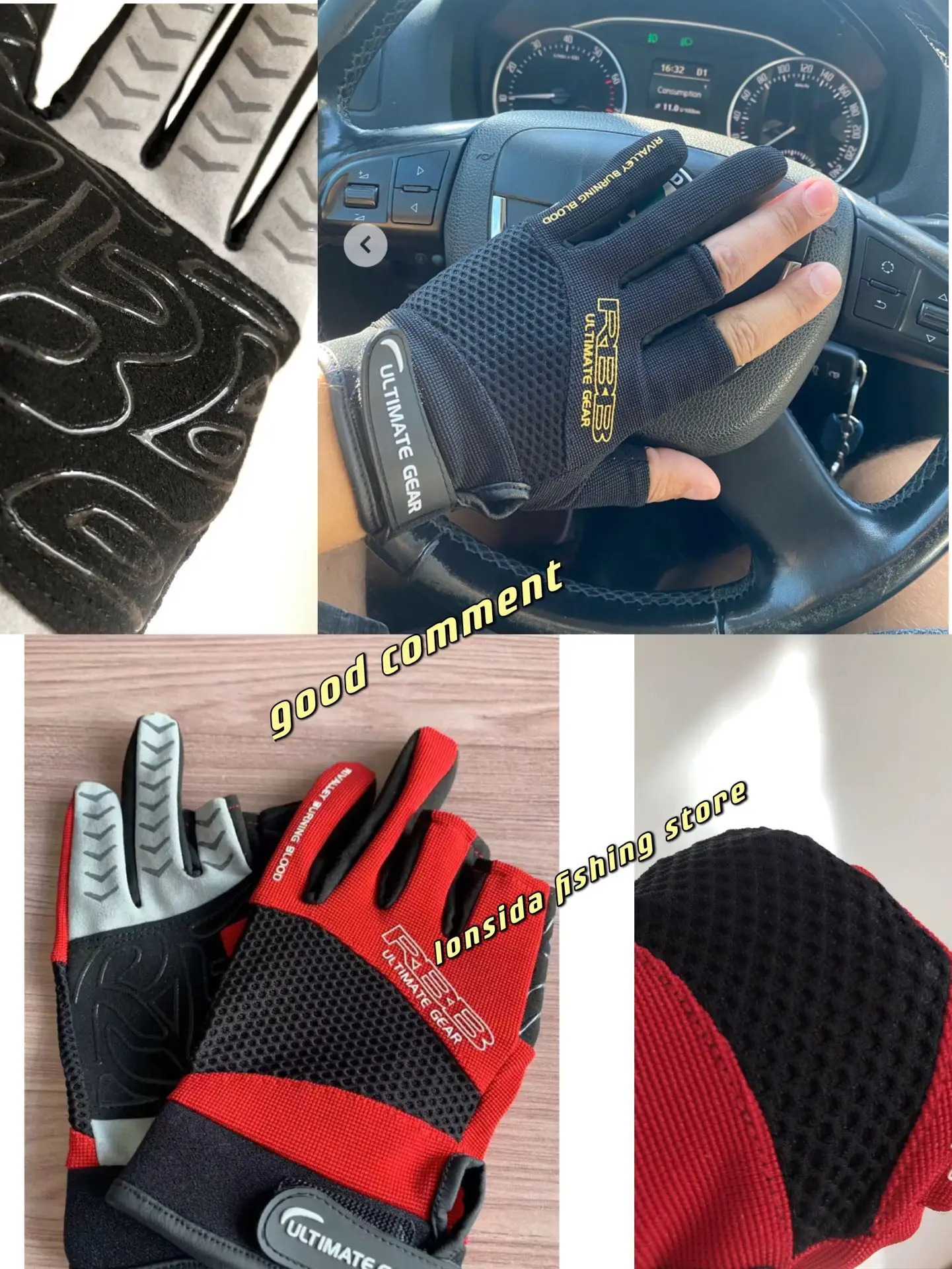 Japan's RBB Anti-slip Fishing Gloves Three Fingers Cut Fishing Outdoor Sports Breathable Fishing Gloves fishing equipment 231228