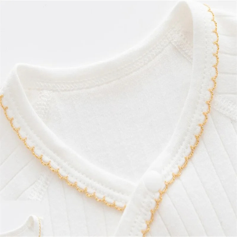 Lawadka 0 6M Spring Baby Girls Boys Romper Hat Cotton White Clothes For Fashion Infant Jumpsuit born Babies 0 to 3 M 231228