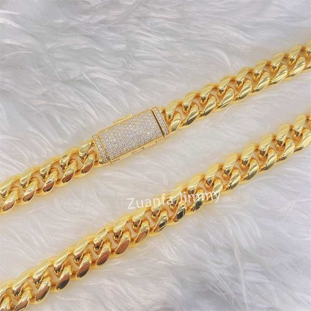 Buss Down Iced Out Moissanite Clasp 8mm 10mm 12mm 14mm Fashion Necklace Jewelry Moissanite Diamond Necklace