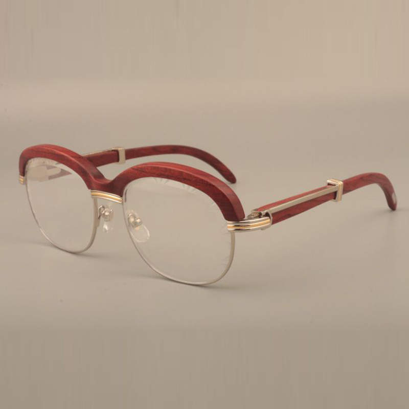 Premium natural wood crossbrow sunglasses Fashion high-end engraving lens wooden temple sunglasses 1116728 Size 60-18-135mm