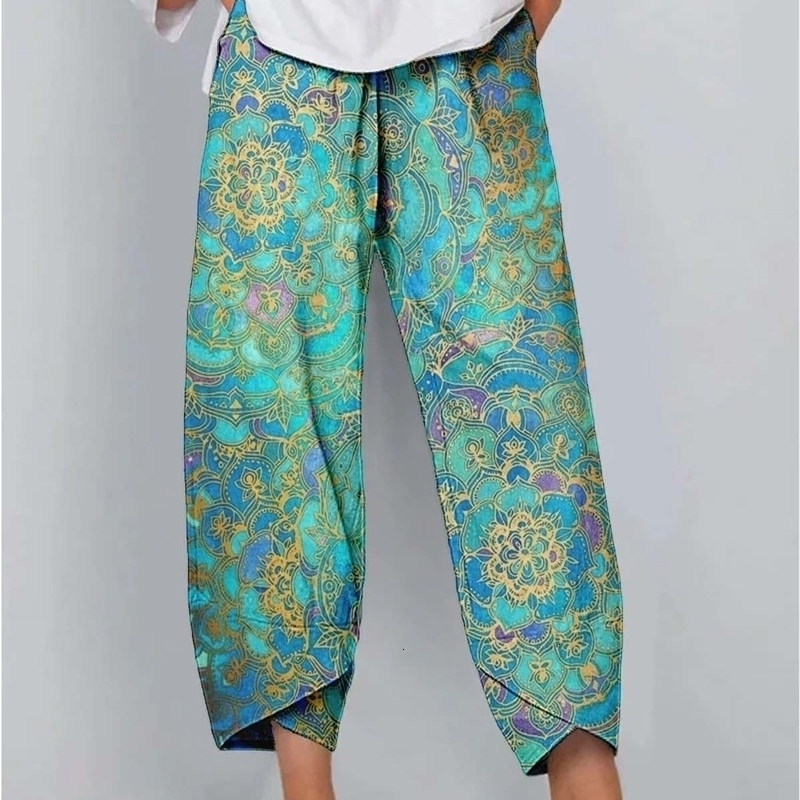 Women Print Loose Pant Fashion Female High Waist Jogger Autumn Trousers Casual Streetwear Vintage Soft Bloomers Leisure Pants 231228
