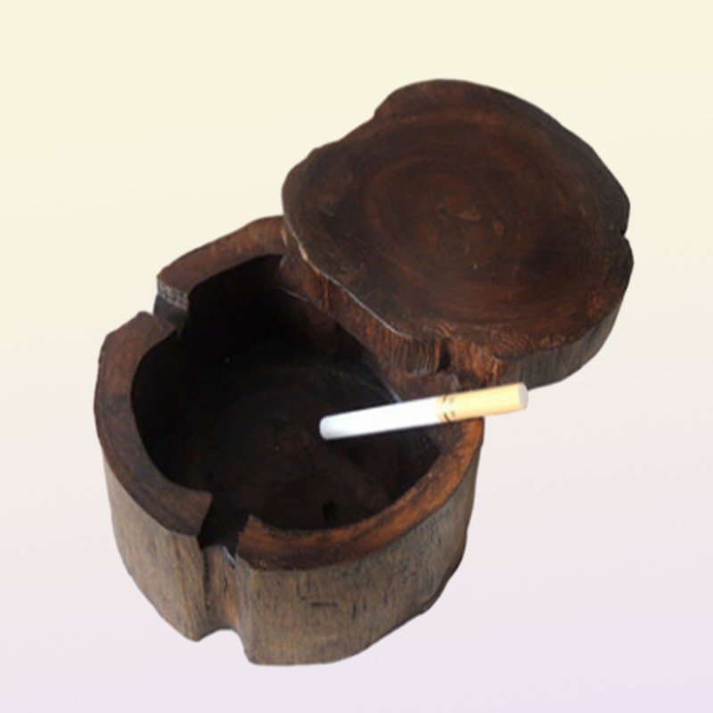 Creative Wood features solid wood ashtray personality wooden with lid ashtray spa table decoration ashtray C02238660734
