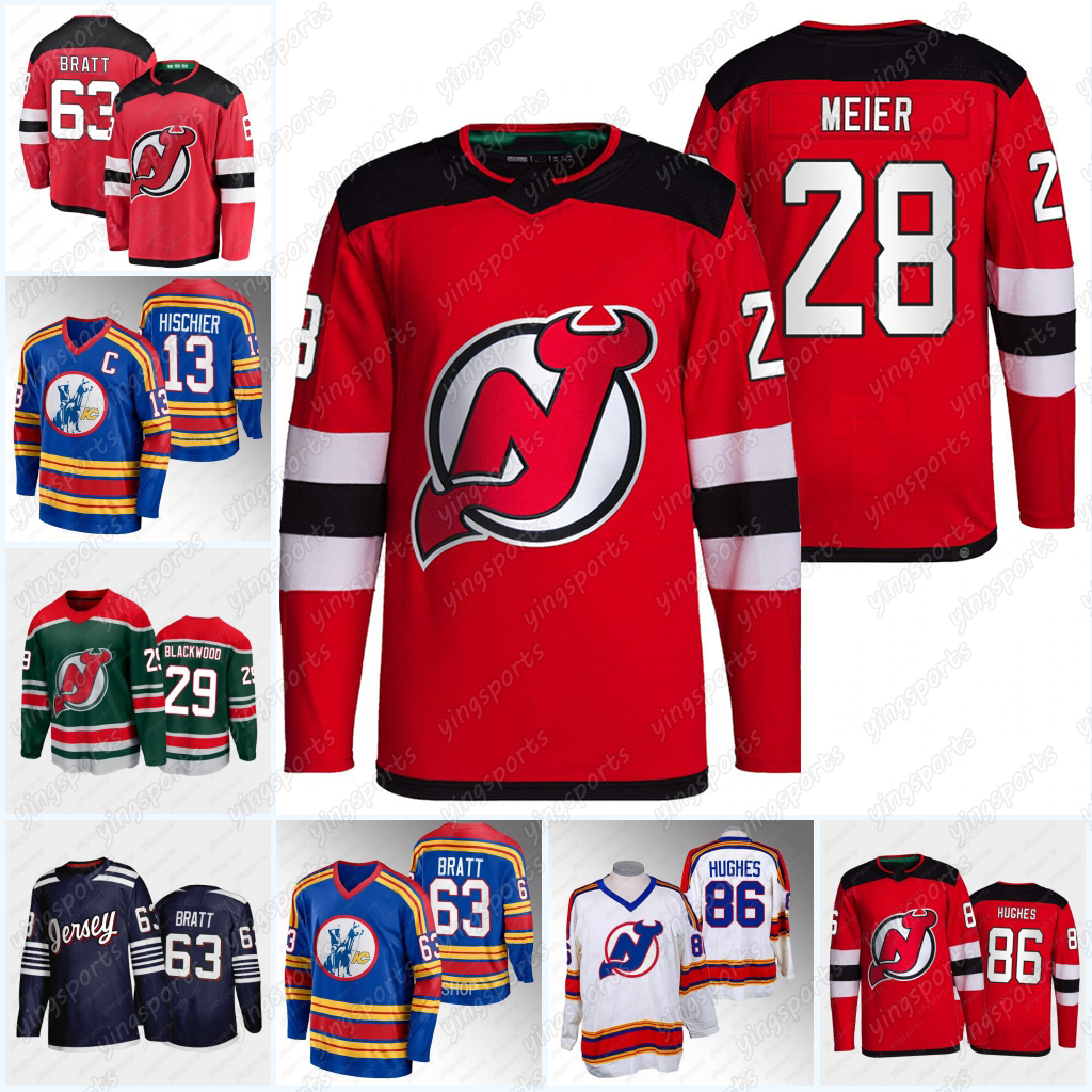 New Jersey 28 Timo Meier 63 Jesper Bratt 86 Jack Hughes 13 Nico Hischier 43 Luke Hughes 91 Mercer P.K. Subban Niedermayer Hamilton Palat Langenbrunner Vanecek Devils