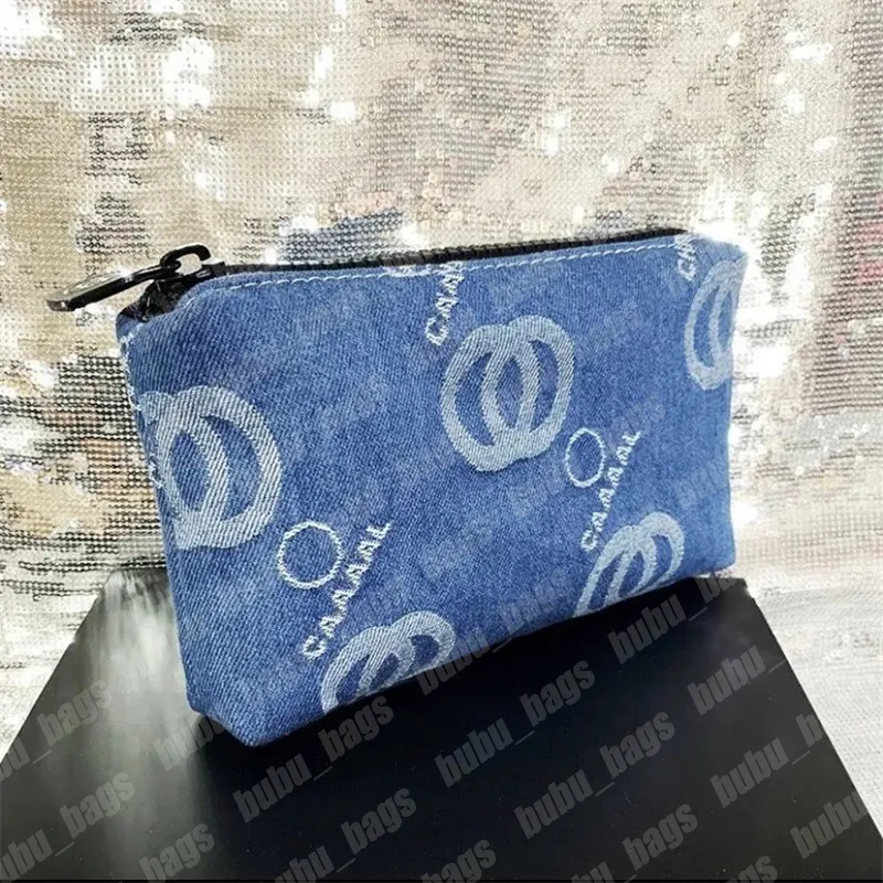 Denim Blue Cosmetic Bag Designer Makeup Bag Fashion Lady Wash Cosmetic Pouch Zipper Embroidery Make Up Bags Travelling Toiletry Purse Fitness Washing Bag