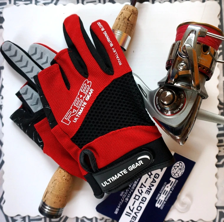 Japan's RBB Anti-slip Fishing Gloves Three Fingers Cut Fishing Outdoor Sports Breathable Fishing Gloves fishing equipment 231228