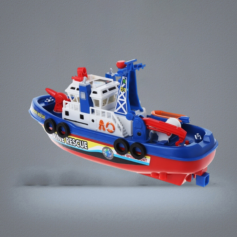 Electric Boat Children Marine Rescue Toys Navigation Warship Toy Birthday Gift 201204
