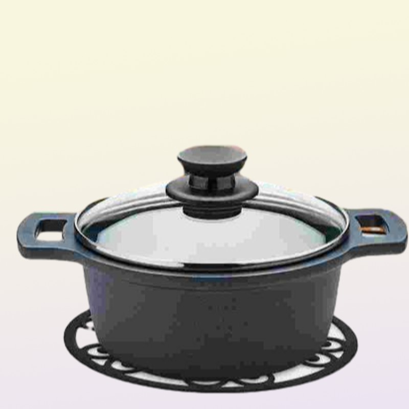 Mats Pads 3pcs Silicone Placemats Heat Insulated Pot Household Black6430054