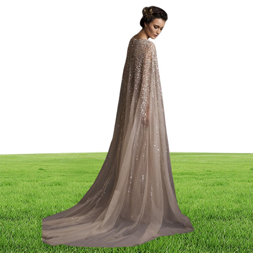 Krikor Jabotian Dresses Evening Wear With Wrap Champagne Beads Sequined A Line Prom Gowns Custom Made Formal Party Dress