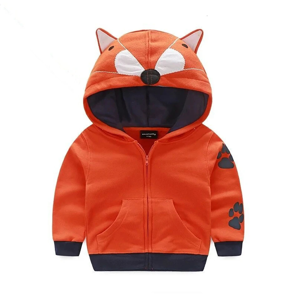 Kids Cartoon Coat Hoodies Tiger Jacket for Boy Girl Fox Animal Ear Hoody Kids Hooded Toddler Autumn Spring 18-6Y JYF 231229