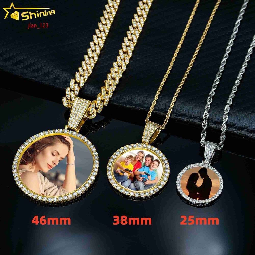 Ready to ship stock custom sterg sier vvs moissanite dia hip hop memory photo picture pendant
