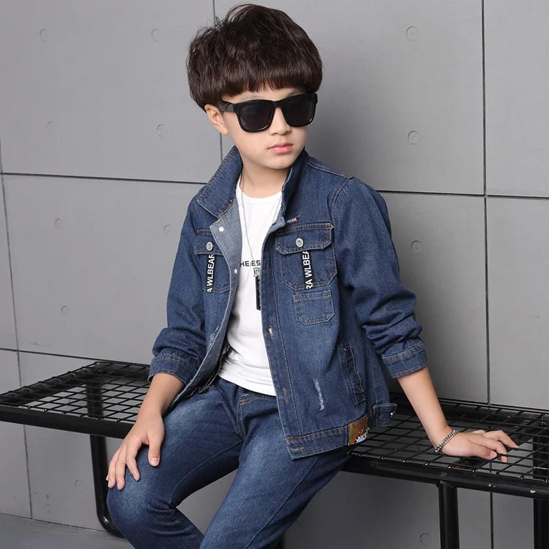 Children s Clothing Boy Spring Suit 2023 Korean Denim Two Sets Of Autumn Children Clothes 231228