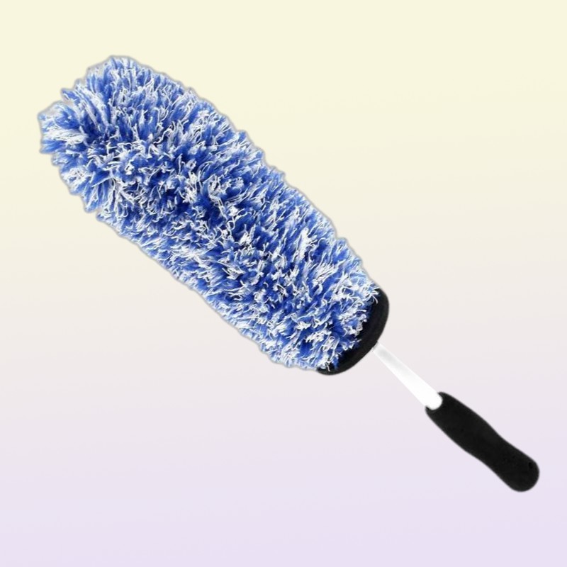 Car Washer High Quality Soft Microfiber Premium Wheels Brush With NonSlip Handle Durable Steel Rim Wheel Hub For Auto Cleaning