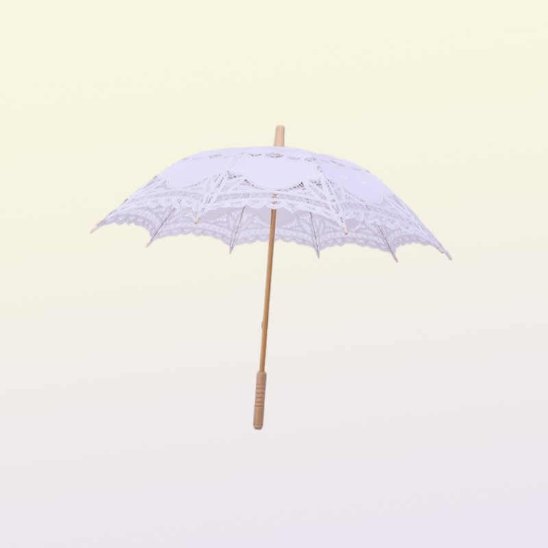 HS BRIDAL Umbrella Vintage Victorian White Lace Manual Opening Wedding Umbrella Black Bride Parasol For Wedding Shower Umbrella 28302204