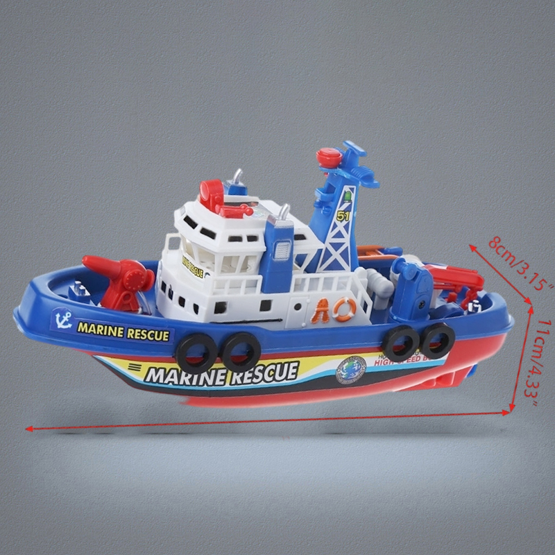 Electric Boat Children Marine Rescue Toys Navigation Warship Toy Birthday Gift 201204