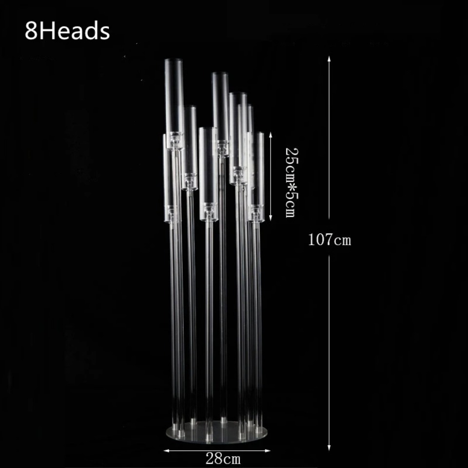Acrylic Candelabra 9 Heads Candle Holders Wedding Candlesticks Table Centerpieces Flower Stand Holder Big Candelabrum IM1081 XJ260305