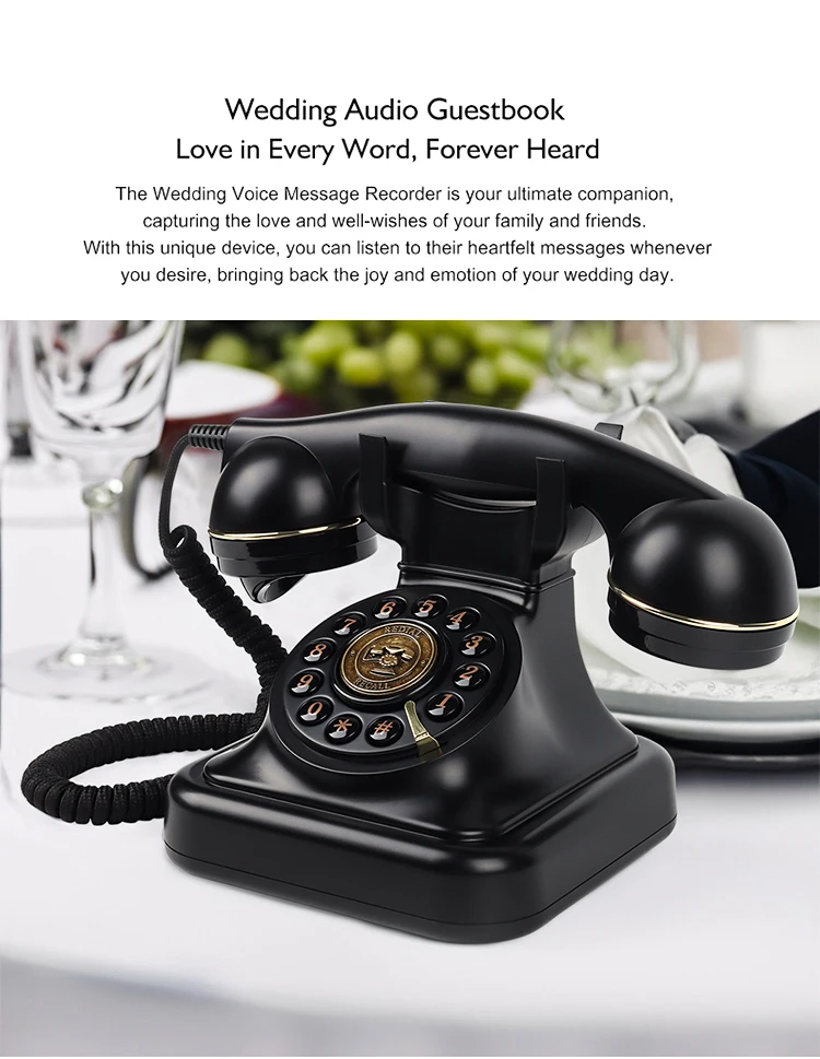 Audio Guest Book Wedding Phone Record Messages Left by Attendees at Wedding and Party