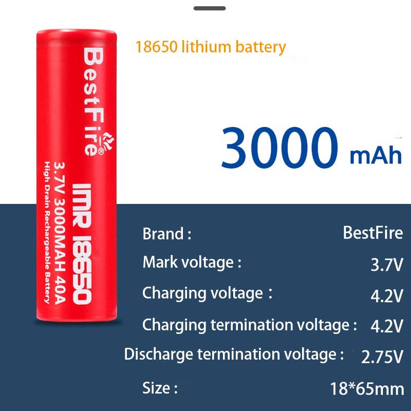 Bestfire battery IMR18650 2500mAh 3000mAh 3.7V 35A discharge lithium battery for electric tools in stock customized OEM/ODM