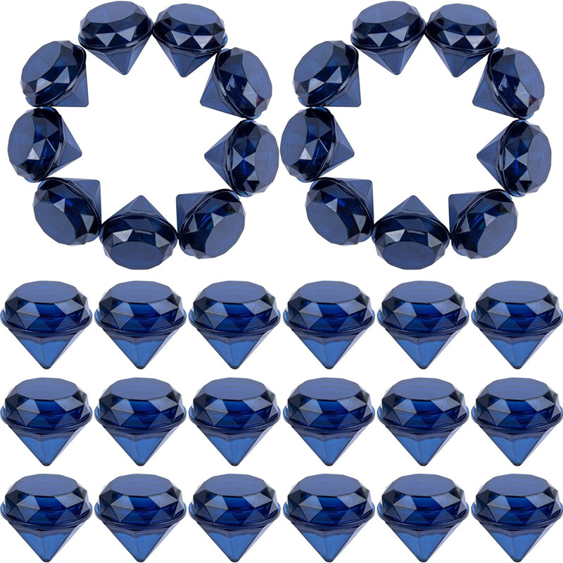 500pcs 5g/5ml Empty Clear Royal Blue Jars Diamond Shaped Plastic Cosmetic Samples Pot with Lids Refillable Cosmetics Cream Box for Lotion Lip Balm Eyeshadow Nails