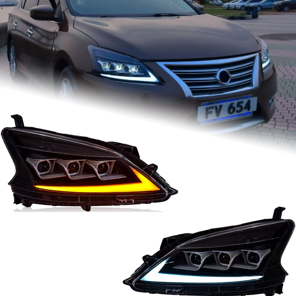 LED Headlight For Nissan Sylphy Sentra 2012-20 15 Dynamic Turn Signal Lamp Car Head Lamp Assembly