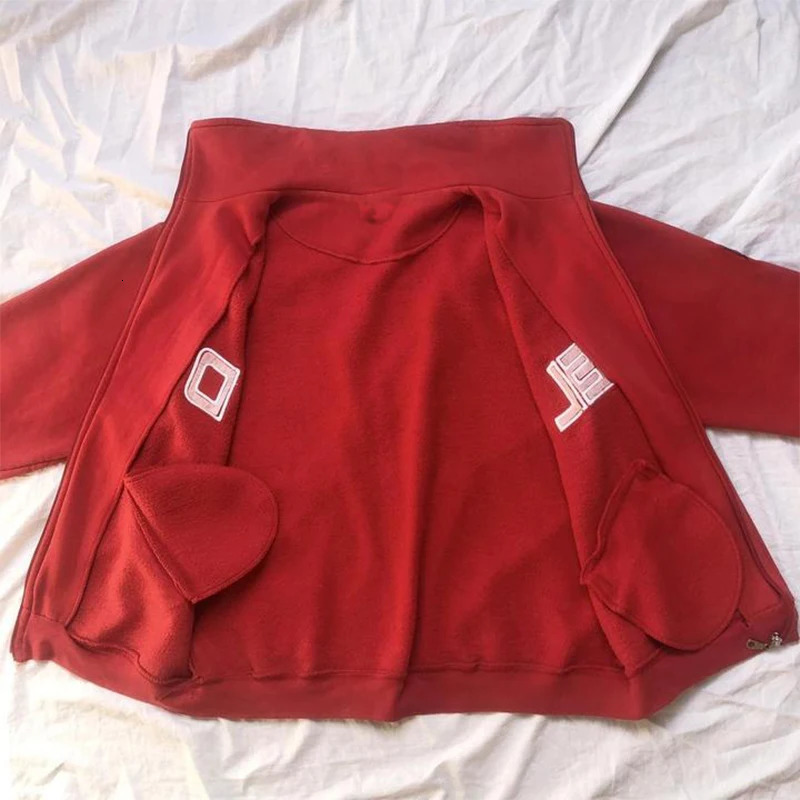 Goth Aesthetic Vintage Slim Sweatshirts Zip Up Hoodies Letter Embroidery Graphic Pattern 2000s Retro Grunge Jacket Y2K Coat 231228