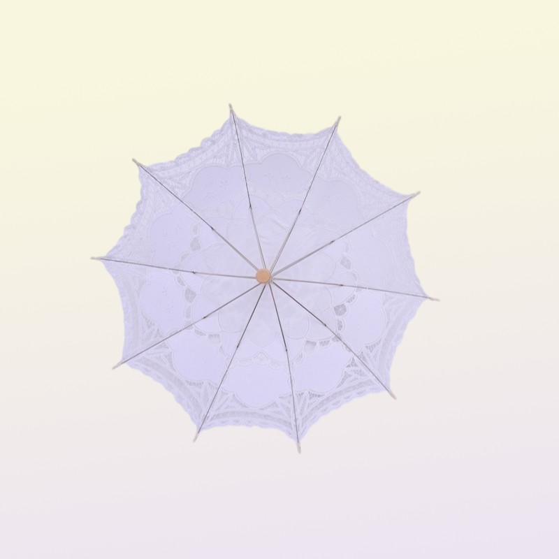 HS BRIDAL Umbrella Vintage Victorian White Lace Manual Opening Wedding Umbrella Black Bride Parasol For Wedding Shower Umbrella 28302204
