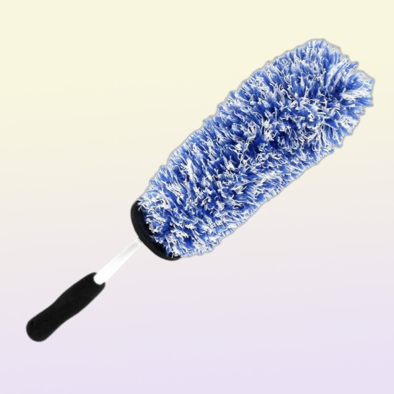 Car Washer High Quality Soft Microfiber Premium Wheels Brush With NonSlip Handle Durable Steel Rim Wheel Hub For Auto Cleaning