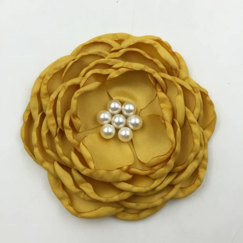 16Pcs/lot DIY Handmade Headband Hairband Hair Clip Sash Satin Flower Matching Pearls Layered Flower Baby Girl Hair Accessories 231228