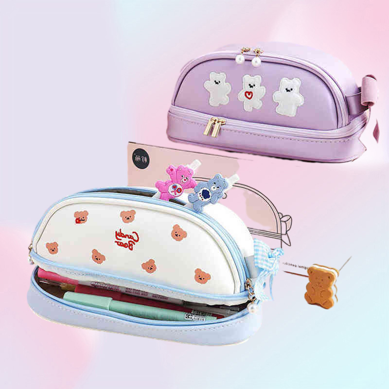 Learning Toys Pencil Case Large Kawaii School Pencil Cases Strawberry Stationery Pen Case For Girls Trousse School Supplies Cute P