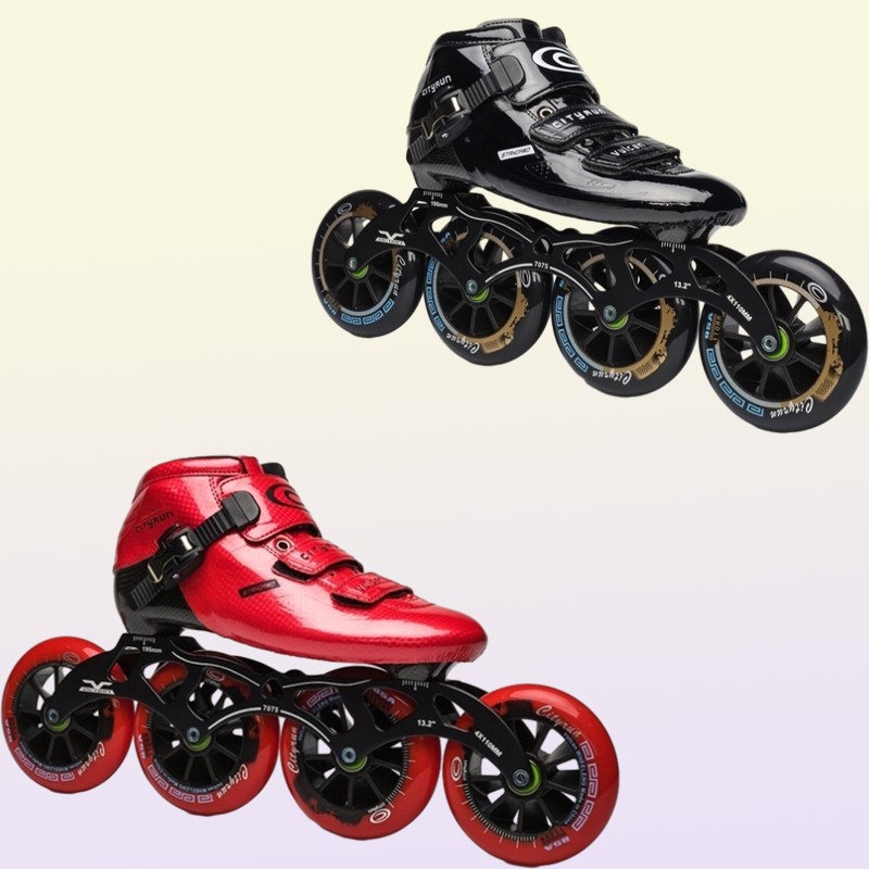 Ice Skates Professional CITYRUN Inline Speed Shoes for Indoor Track Race Speeding Competition 110mm 100mm 90mm Carbon Fiber Roller