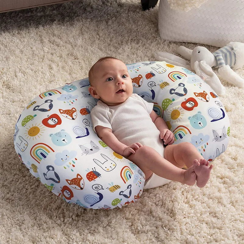 Baby Pillow With Removable Pillowcases Kids Neck Pillow Baby Support Cushion U-Shaped Soft Cartoon born Baby Lying Pad 231229