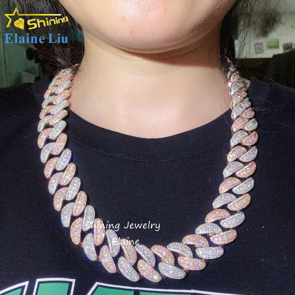 necklace moissanite chain Pass Diamond Tester Vvs Luxury 925 Sterling Silver Hip Hop Diamond Cuban Link