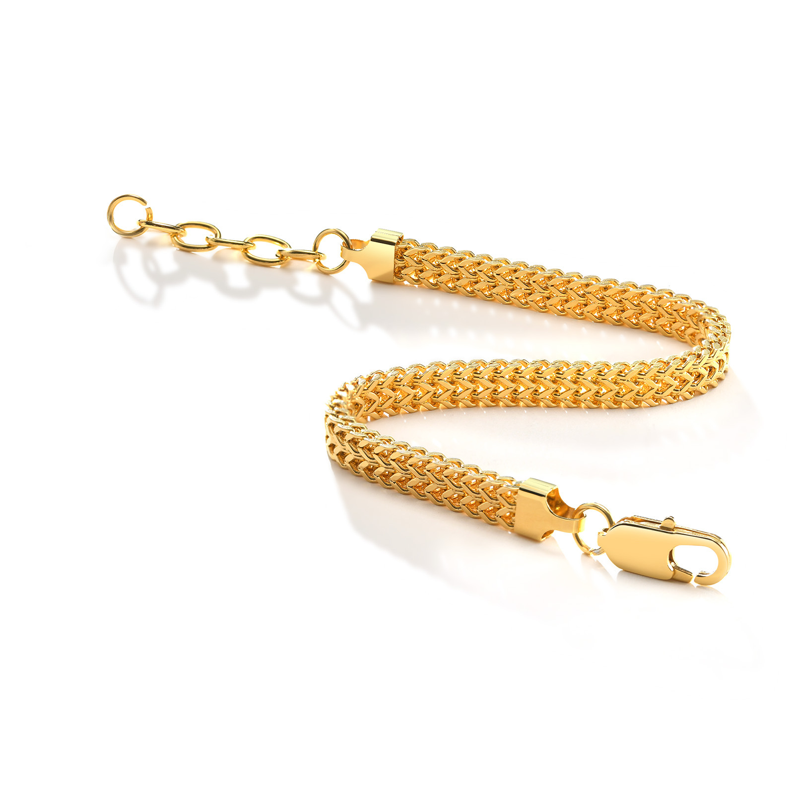 Men's Women Simple Fashion Stainless Steel Double Layer Chain Bracelet Bangle 6.4mm 8.5inch Silver Gold br11