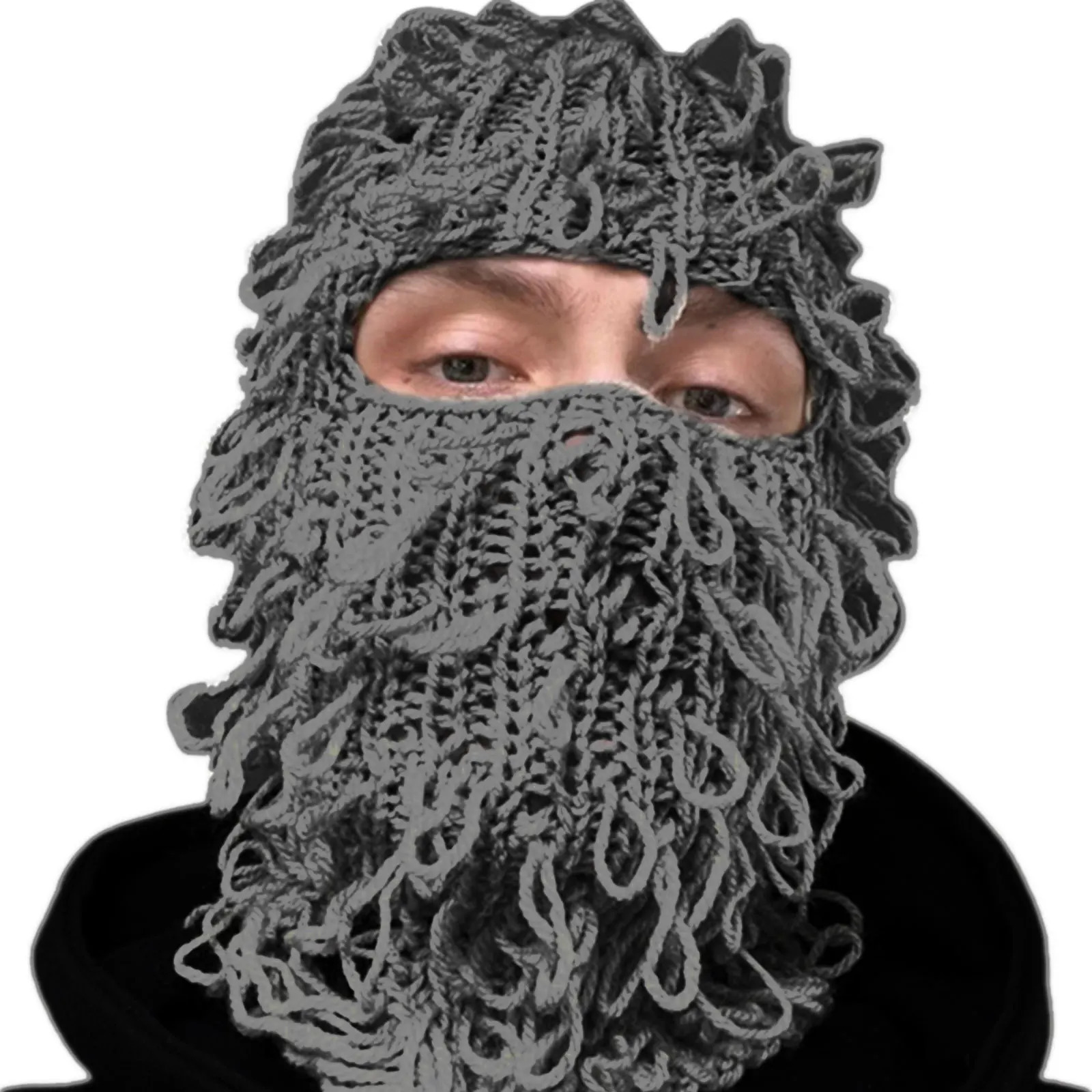 Fun Ghost Balaclava Men Costume Hats Halloween Gift Warm Soft Crochet Bucket Hat Halloween Gift Warm Soft Balaclava Hat 231229