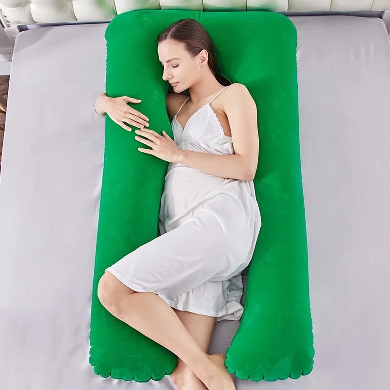 Multi-function Inflatable U-shaped Pillow for Pregnancy Women Sleeping Support Pillow Waist Protection Pillow Maternity Bedding 231229