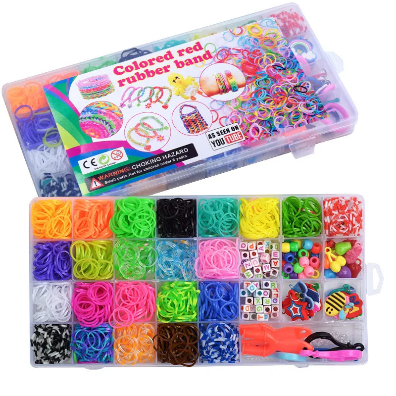 Colorful Loom Bands Set Candy Color Bracelet Making Kit DIY Rubber Band Woven Rainbow Bracelets Craft Toys for Girls Gifts 231229