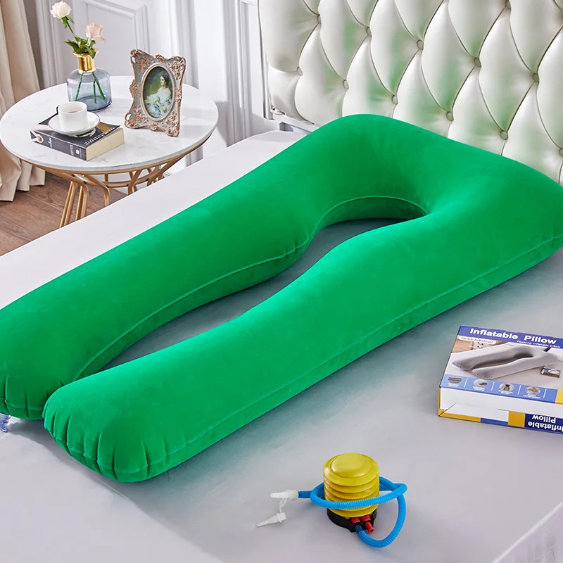 Multi-function Inflatable U-shaped Pillow for Pregnancy Women Sleeping Support Pillow Waist Protection Pillow Maternity Bedding 231229