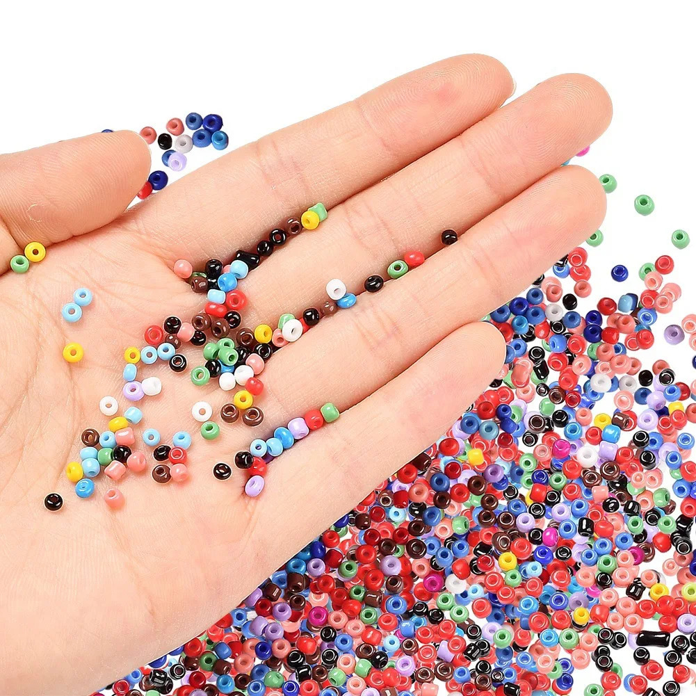 7500PCS 2mm Glass Seed Beads Started Kit Small Craft Beads With Tool Kit for DIY Craft Bracelet Earrings Jewelry Making Supplies 231229
