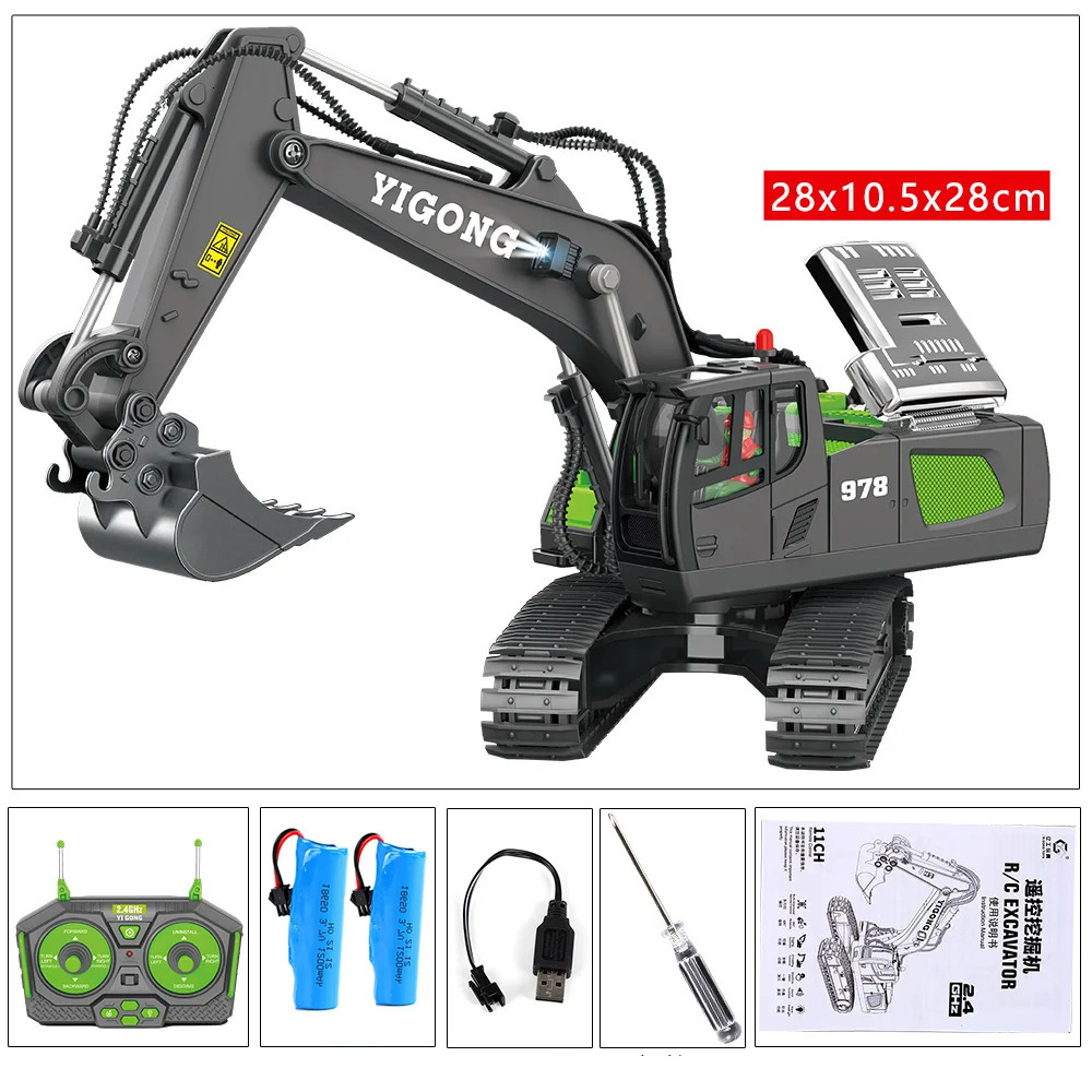 Remote Control Excavator Bulldozer Dump Truck Rc Car Toys Electric Engineering 2.4g High-Tech Vehicle Model Toys For Kids Gifts 231230