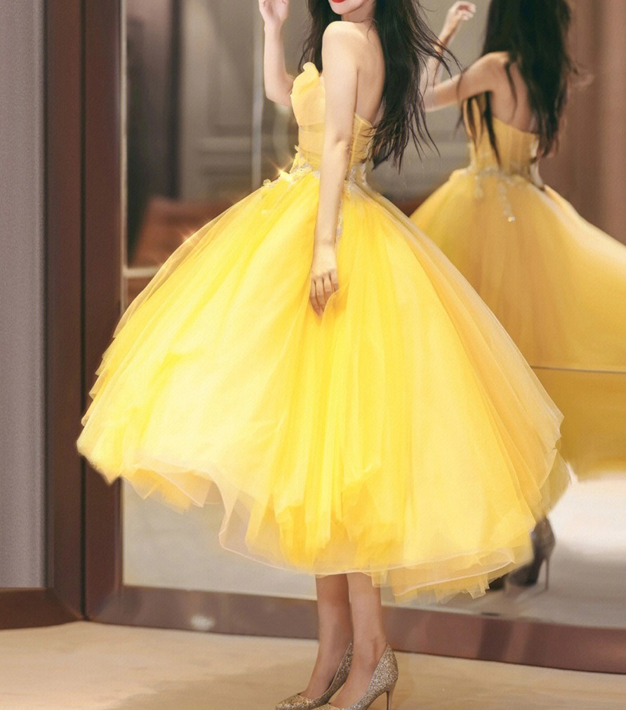 New Arrival Prom Pageant Dress 2024 Stapless Flower Sequin Embroidery Evening Formal Party Gowns Tea Length Vestido De Gala Robe De Soiree