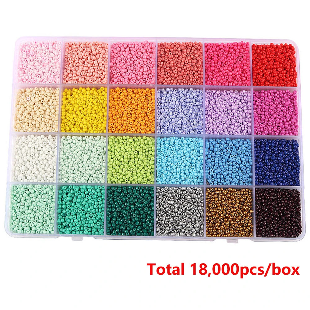 7500PCS 2mm Glass Seed Beads Started Kit Small Craft Beads With Tool Kit for DIY Craft Bracelet Earrings Jewelry Making Supplies 231229