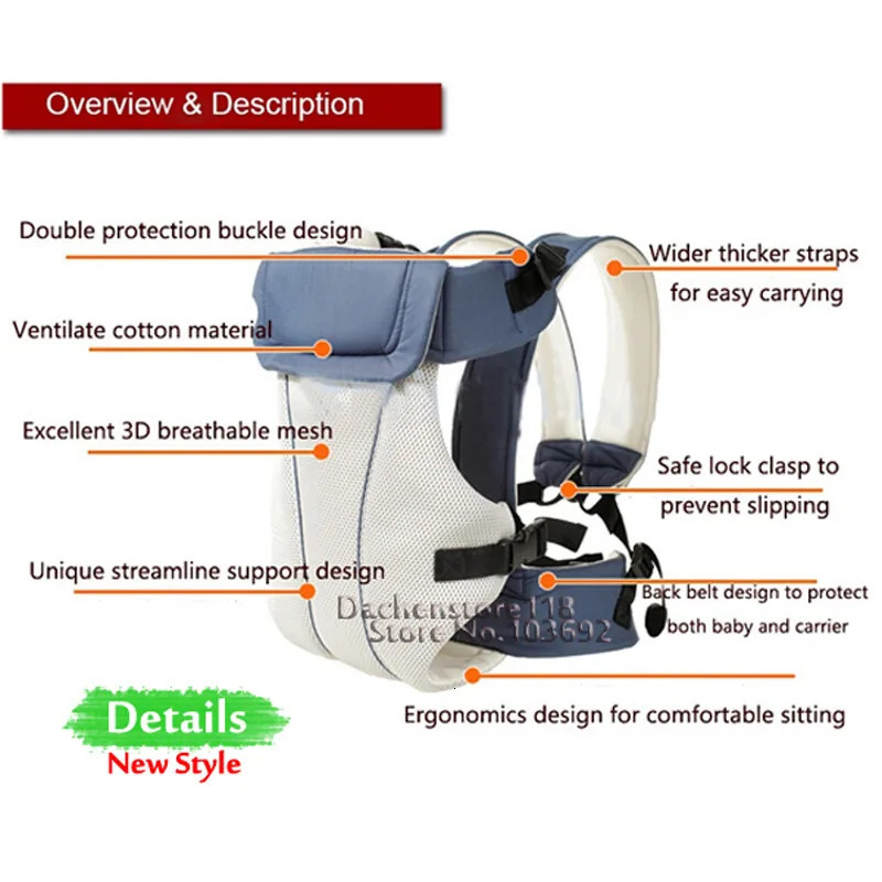 2-30 Months Baby Baby Sling Breathable Ergonomic Front Carrying Children Kangaroo Infant Backpack Pouch Warp Hip Seat 231230