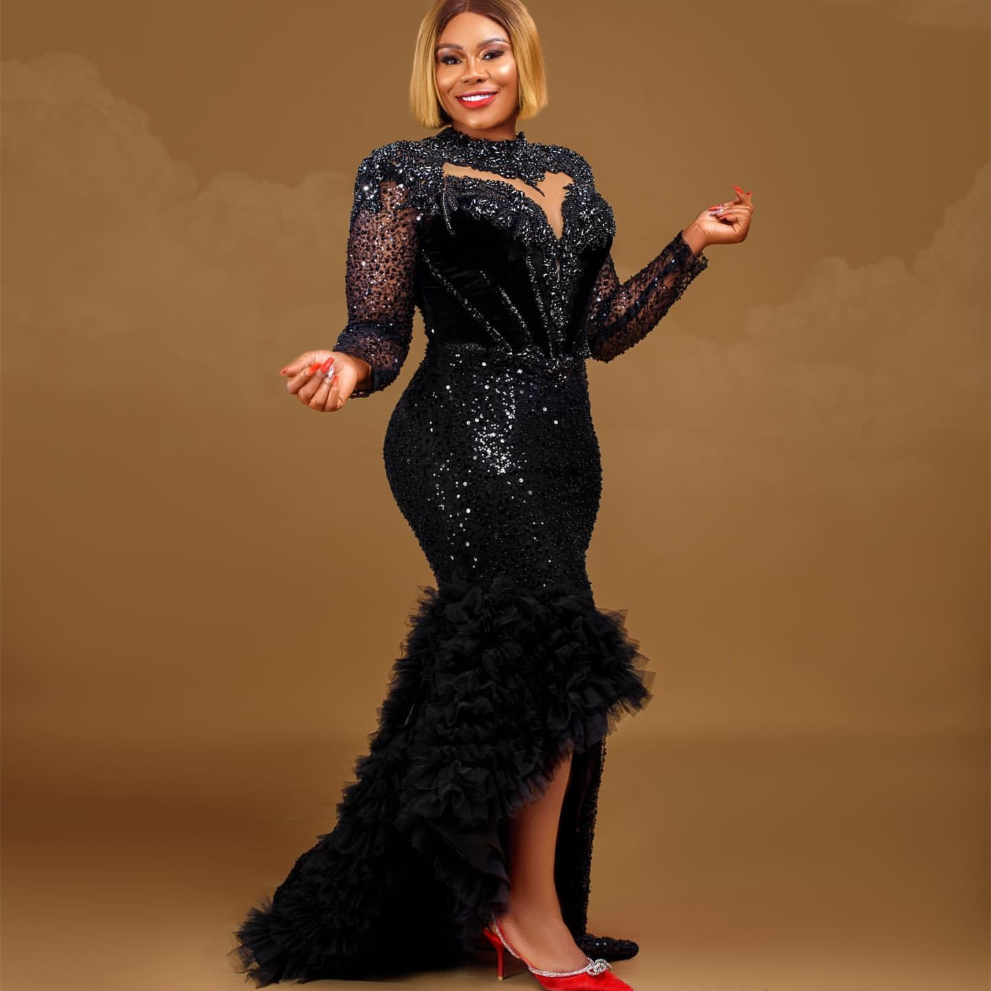 2024 Aso Ebi Black Mermaid Prom Dress Crystals Beaded Sequined Evening Formal Party Second Reception Birthday Engagement Gowns Dresses Robe De Soiree