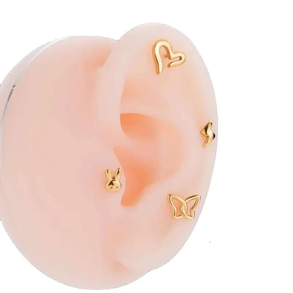 Helix Screw Ball Barbell Snake Butterfly Earring Studs Surgical Titanium Stainless Steel Earrings 0.8 Love Heart Smooth Cartilage Nail Piercing Body J