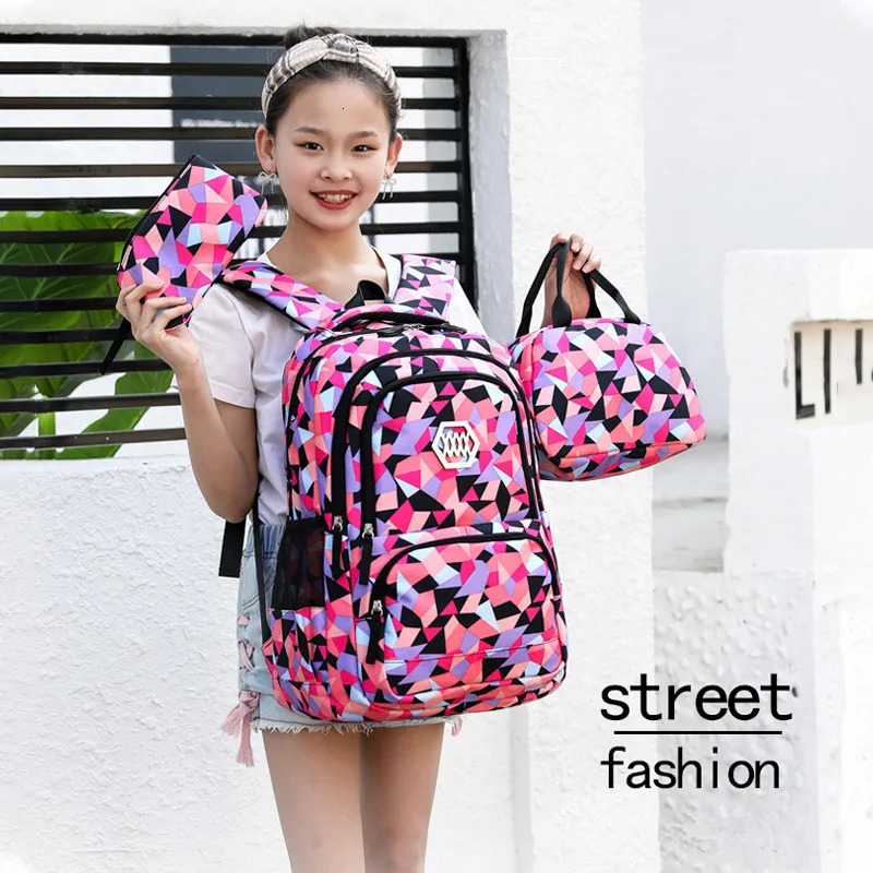 School Bags for Teenagers Girls Schoolbag Large Capacity Boys Printing School Backpack Set Rucksack Bagpack Kids Cute Book Bags 231229